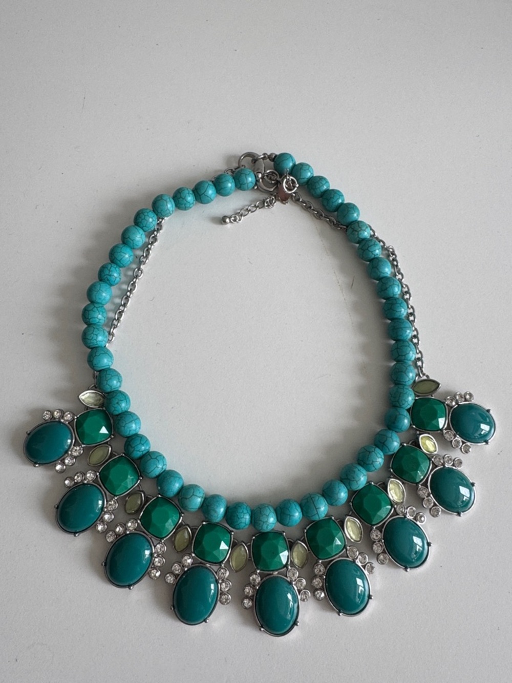 Lia Sophia Turquoise and Emerald Statement Necklace